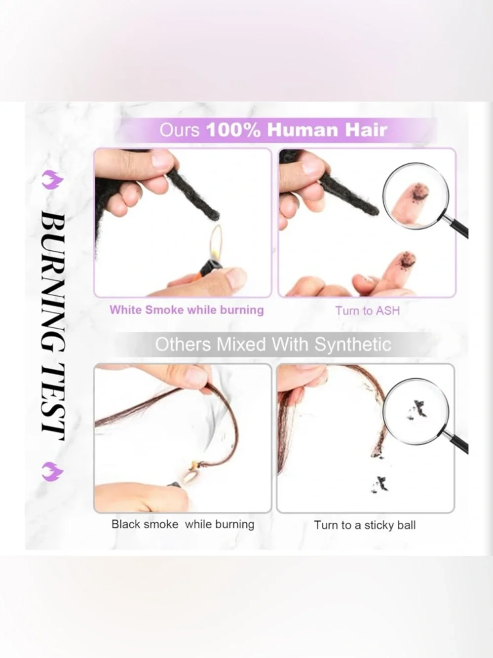 HUMAN HAIR Interlocking Loc Extensions Curly End - 1b